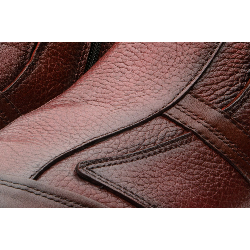 Vinci Leather The Montreal Burgundy Leather Casual Zip-up Ankle Boot (09717 B-3)