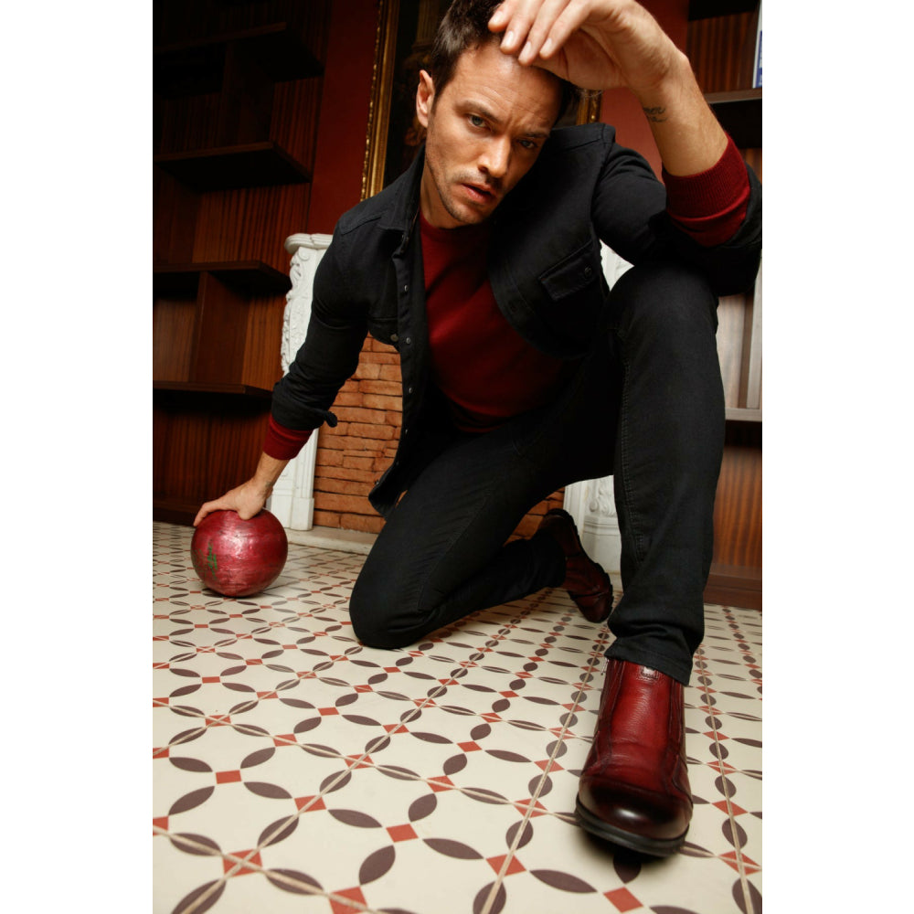 Vinci Leather The Montreal Burgundy Leather Casual Zip-up Ankle Boot (09717 B-3)