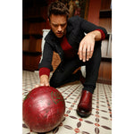 Vinci Leather The Montreal Burgundy Leather Casual Zip-up Ankle Boot (09717 B-3)