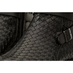 Vinci Leather The Morral Black Handwoven Leather Cross Strap Buckle Zip-up Boot (14552 S)