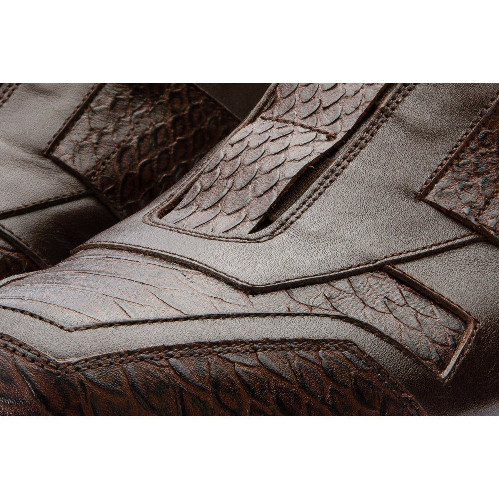 Vinci Leather The Mugla Brown Snk Leather Sneaker (D-597X)