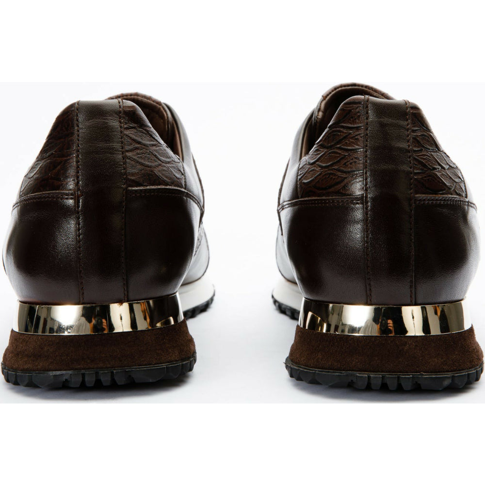Vinci Leather The Mugla Brown Snk Leather Sneaker (D-597X)