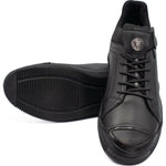 Vinci Leather The Mumbai Black Leather Sneaker (03313)