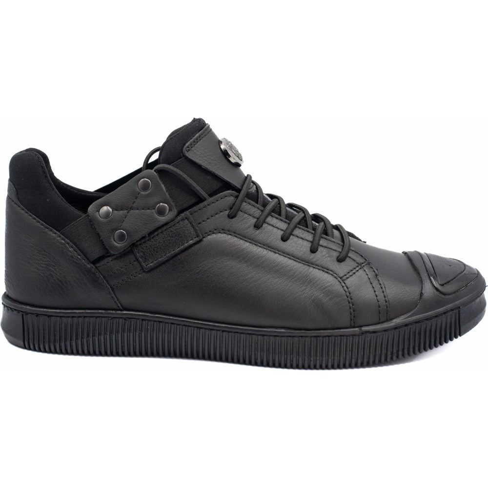 Vinci Leather The Mumbai Black Leather Sneaker (03313)