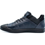 Vinci Leather The Mumbai Dark Blue Leather Sneaker (03313)