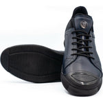Vinci Leather The Mumbai Dark Blue Leather Sneaker (03313)