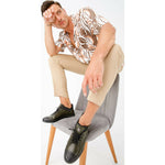 Vinci Leather The Mumbai Green Leather Sneaker (03313)