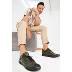 Vinci Leather The Mumbai Green Leather Sneaker (03313)