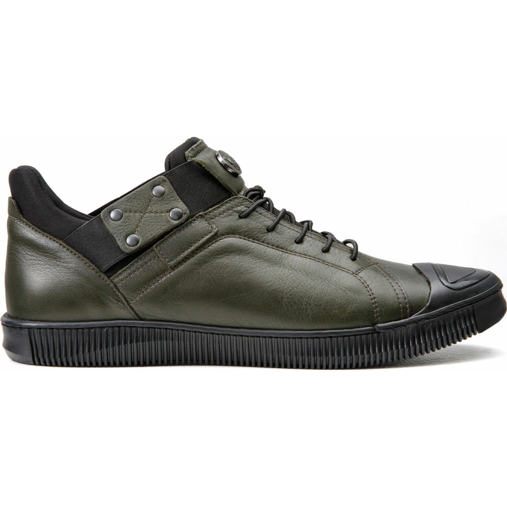 Vinci Leather The Mumbai Green Leather Sneaker (03313)