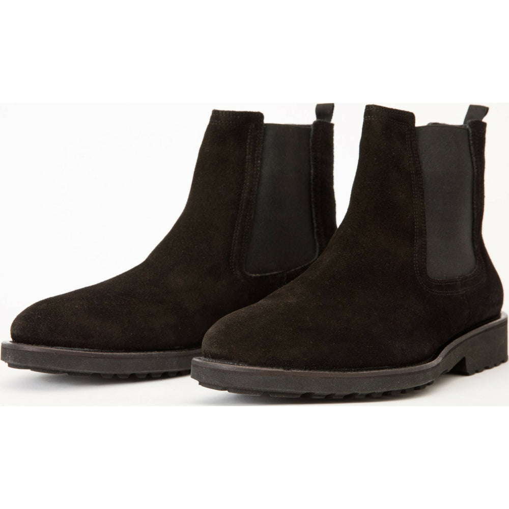 Vinci Leather The Nayrobi Black Suede Leather Chelsea Casual Boot (12418)