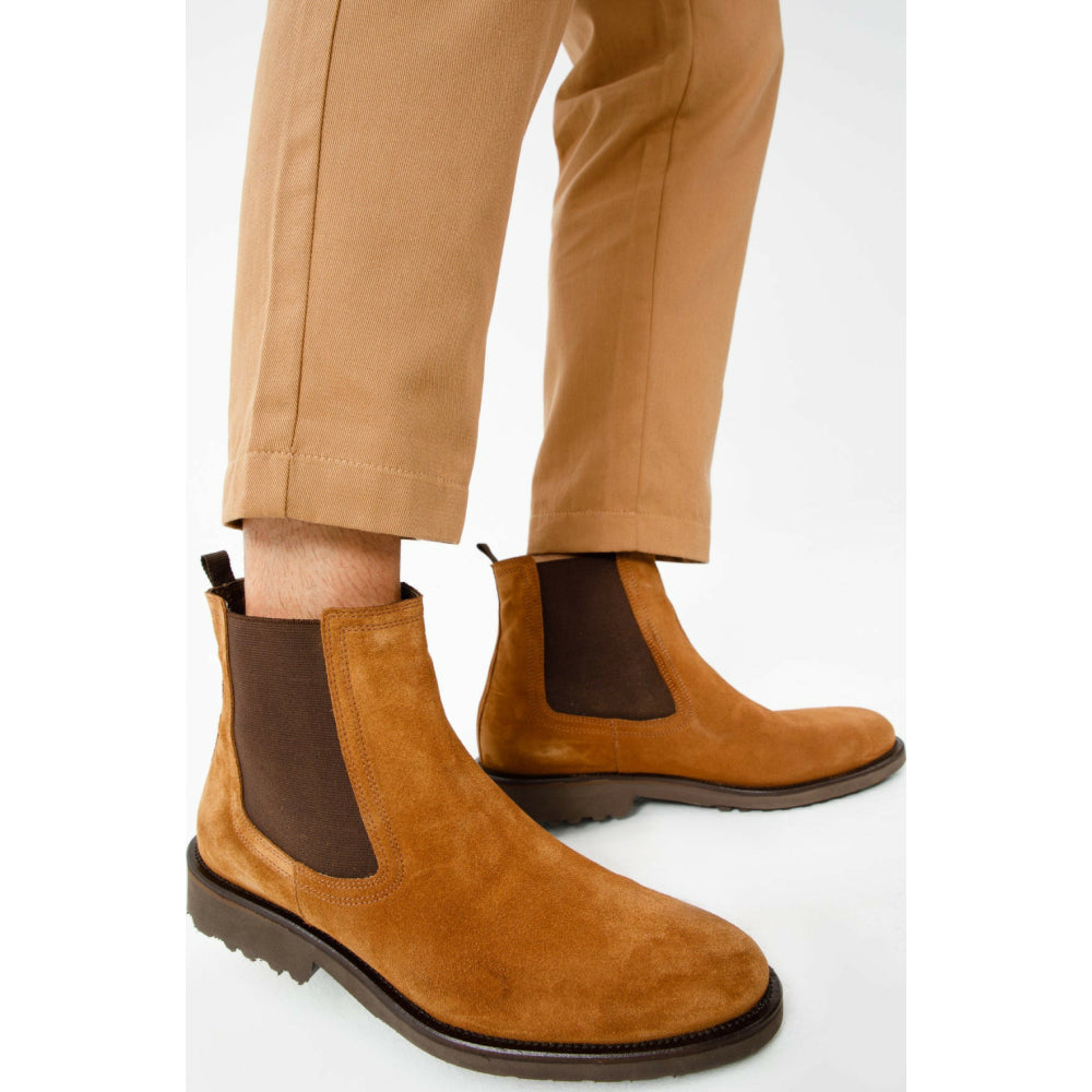 Vinci Leather The Nayrobi Brown Suede Leather Chelsea Casual Boot (12418)