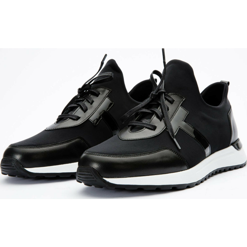 Vinci Leather The Nebreska Black Leather Sneaker (D-2156)
