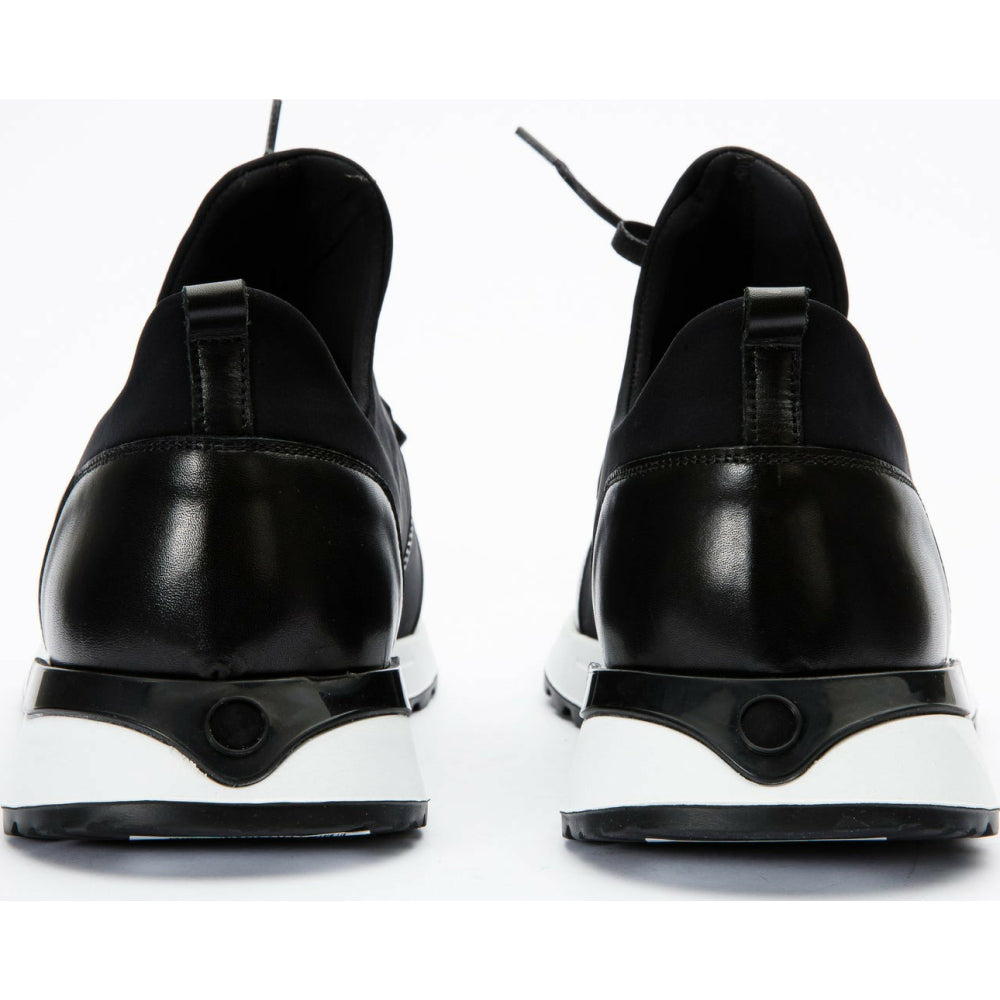 Vinci Leather The Nebreska Black Leather Sneaker (D-2156)