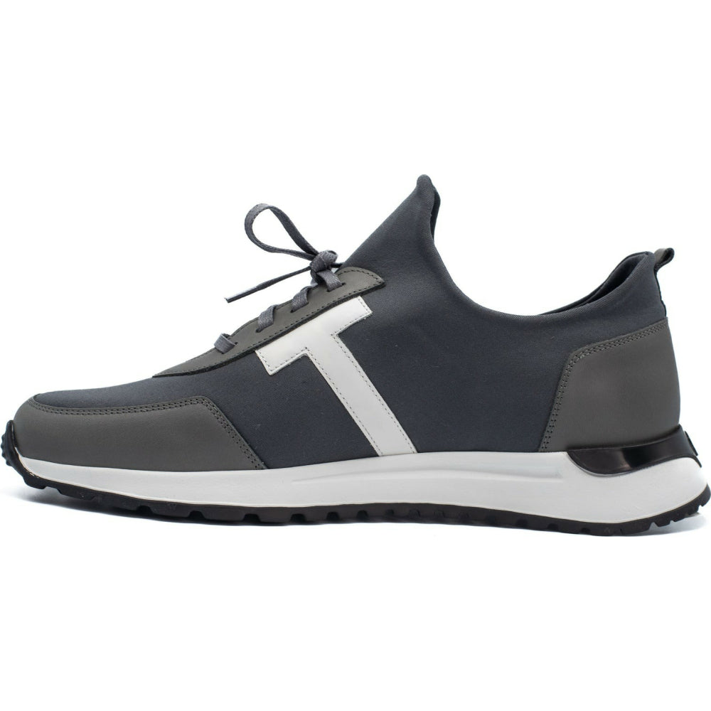 Vinci Leather The Nebreska Grey Leather Sneaker (D-2156)