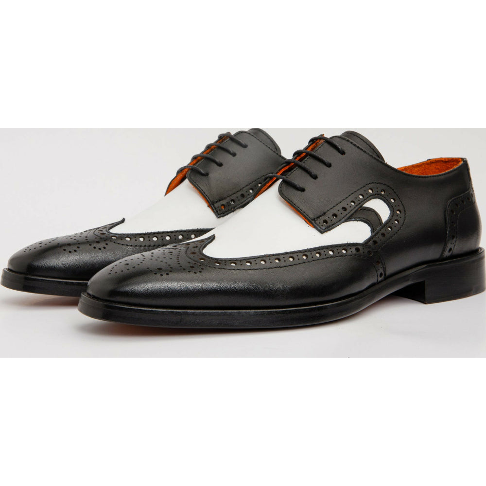 Vinci Leather The Neiva Wingtip Semi Brogue Derby Shoe (X-4051)