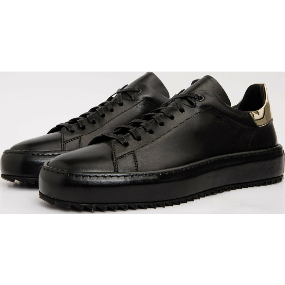 Vinci Leather The Noble Black Leather Sneaker (D-2189)