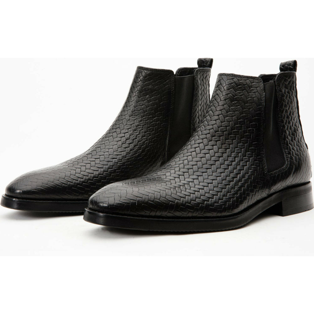 Vinci Leather The Oslo Black Leather Chelsea Boot (14137 S-5)