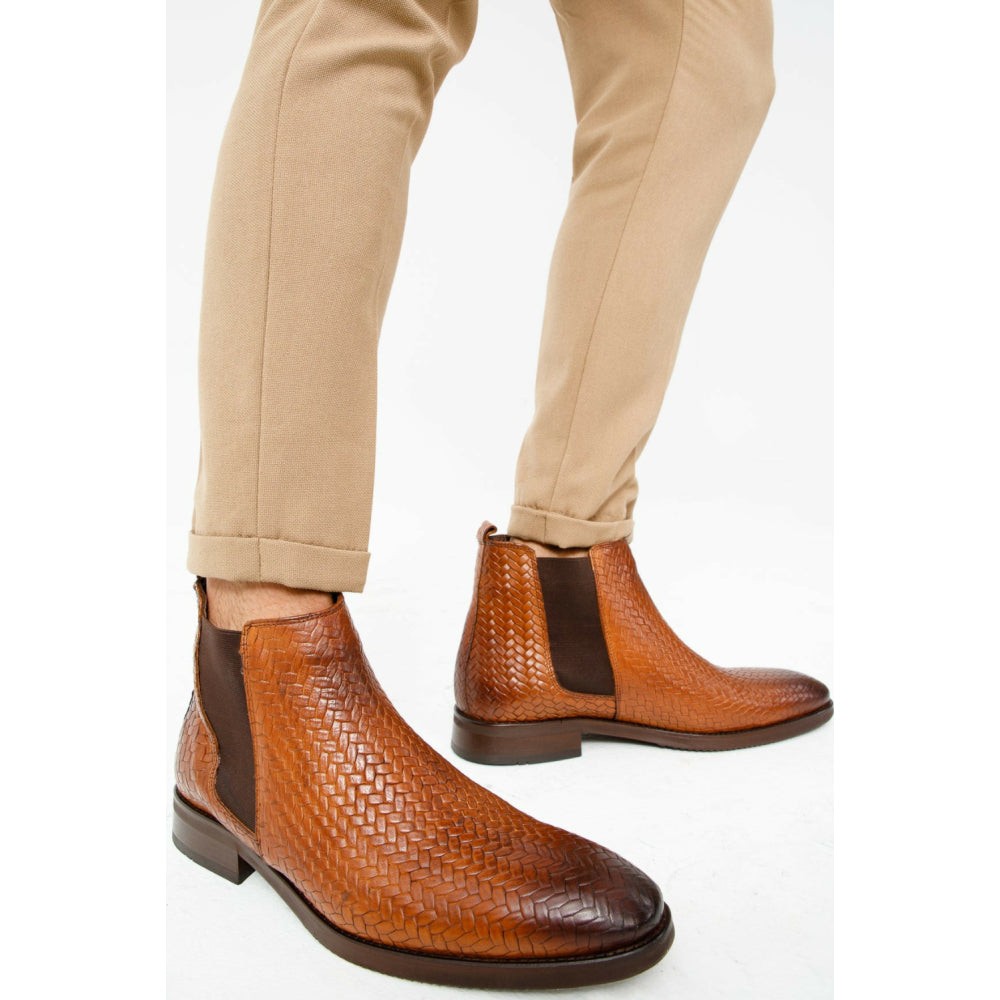 Vinci Leather The Oslo Brown Leather Chelsea Boot (14137 T-5)