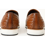 Vinci Leather The Ostrava Brown Leather Woven Slip-on Loafer Shoe (12603)