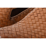 Vinci Leather The Ostrava Brown Leather Woven Slip-on Loafer Shoe (12603)