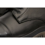 Vinci Leather The Ottova Black Leather Lace-up Sneaker Boot With A Zipper (14022)