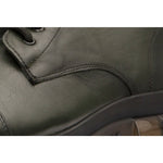 Vinci Leather The Ottova Green Leather Lace-up Sneaker Boot With A Zipper (14022)