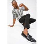 Vinci Leather The Parga Black Leather Tassel Casual Loafer (15285)