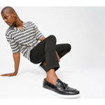 Vinci Leather The Parga Black Leather Tassel Casual Loafer (15285)