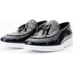 Vinci Leather The Parga Navy Leather Tassel Casual Loafer (15285)