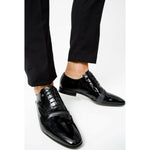 Vinci Leather The Paris Black Patent Plain Toe Oxford Shoe (10290)
