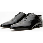 Vinci Leather The Paris Black Patent Plain Toe Oxford Shoe (10290)