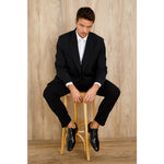 Vinci Leather The Paris Black Patent Plain Toe Oxford Shoe (10290)