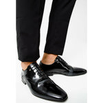 Vinci Leather The Paris Black Patent Plain Toe Oxford Shoe (10290)
