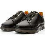 Vinci Leather The Peklin Black Leather Sneaker (15489)