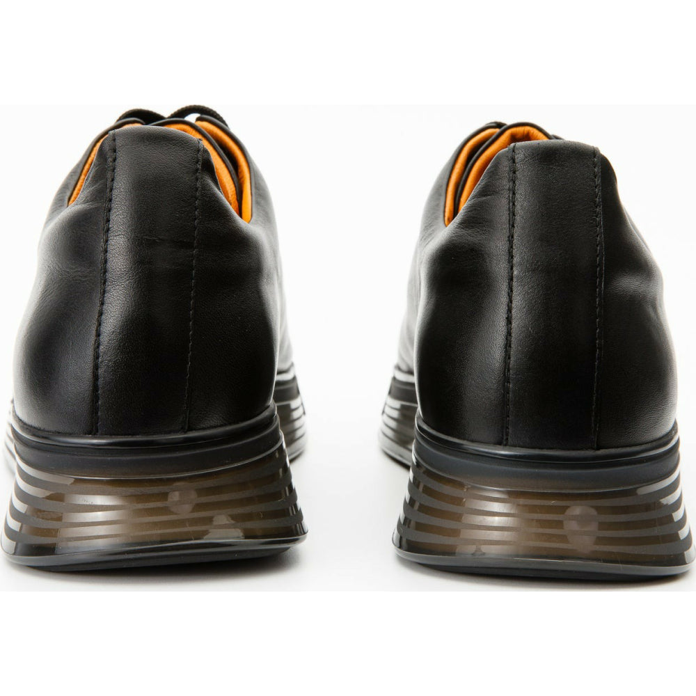 Vinci Leather The Peklin Black Leather Sneaker (15489)