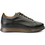 Vinci Leather The Peklin Black Leather Sneaker (15489)