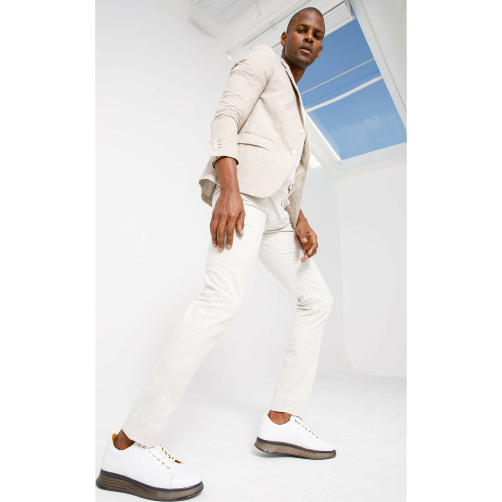 Vinci Leather The Peklin White Leather Sneaker (15489)
