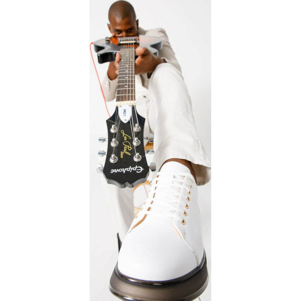 Vinci Leather The Peklin White Leather Sneaker (15489)