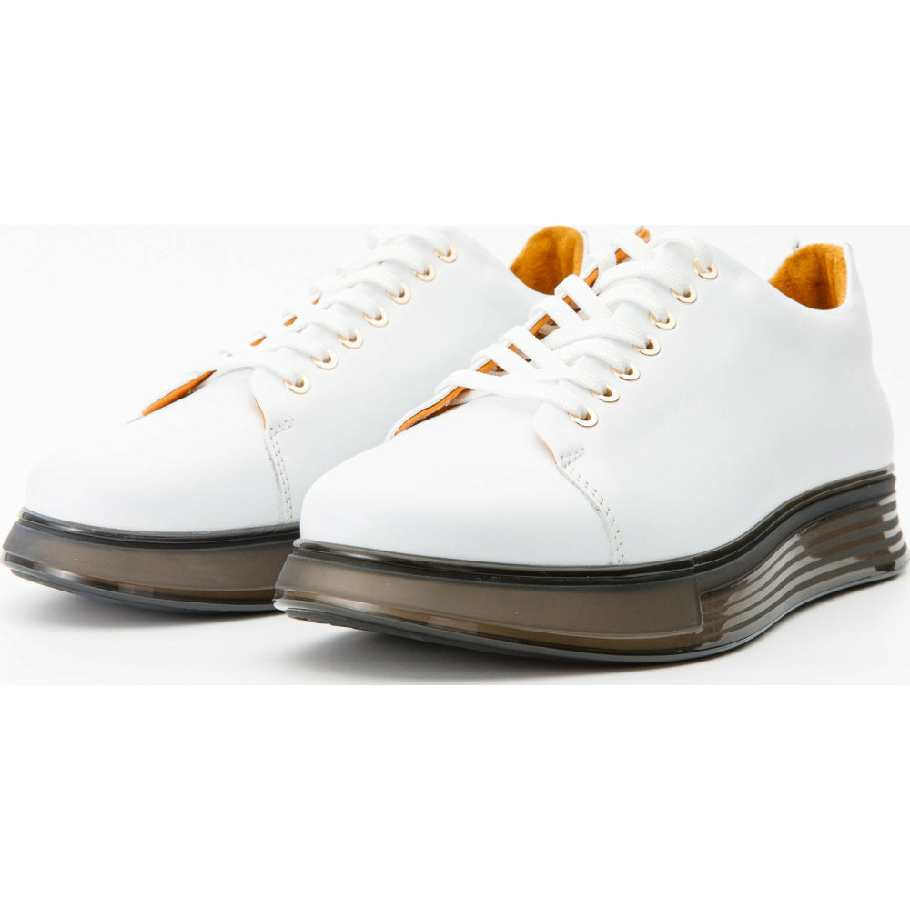 Vinci Leather The Peklin White Leather Sneaker (15489)