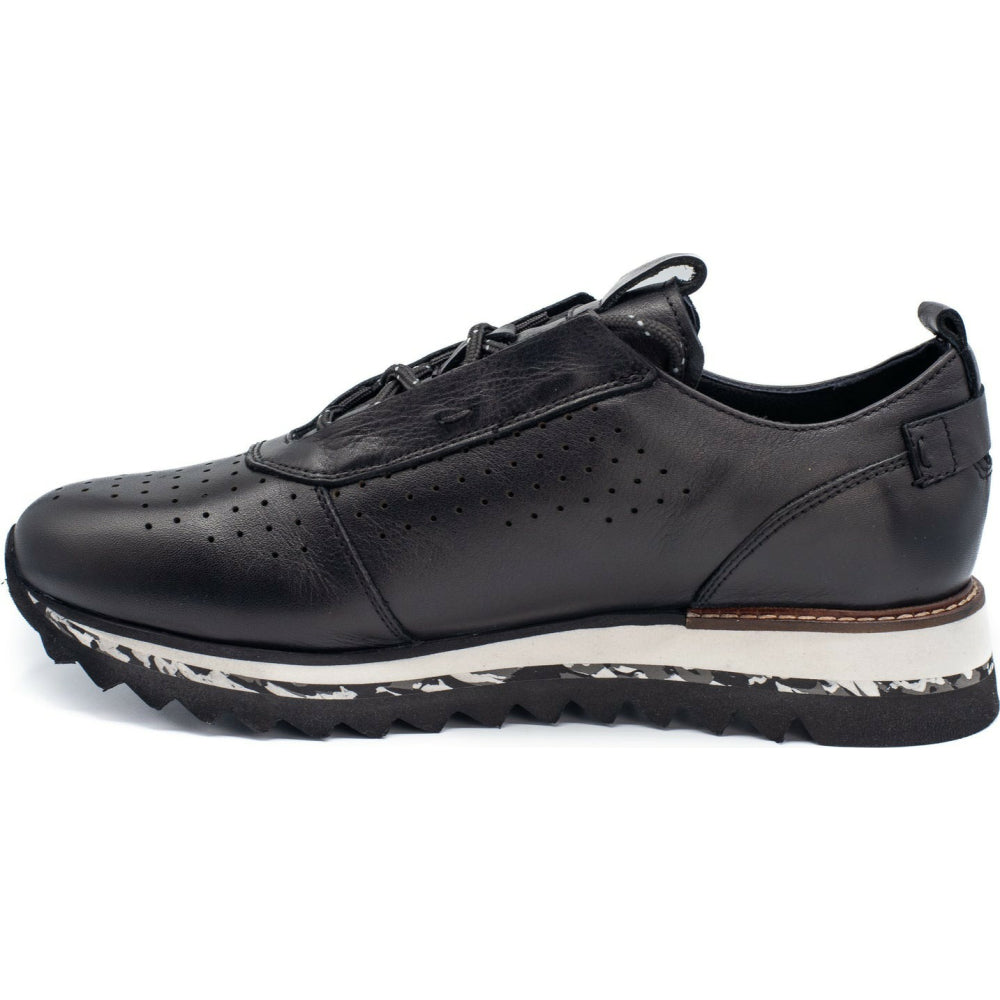 Vinci Leather The Pennsylvania Black Leather Sneaker (15410)