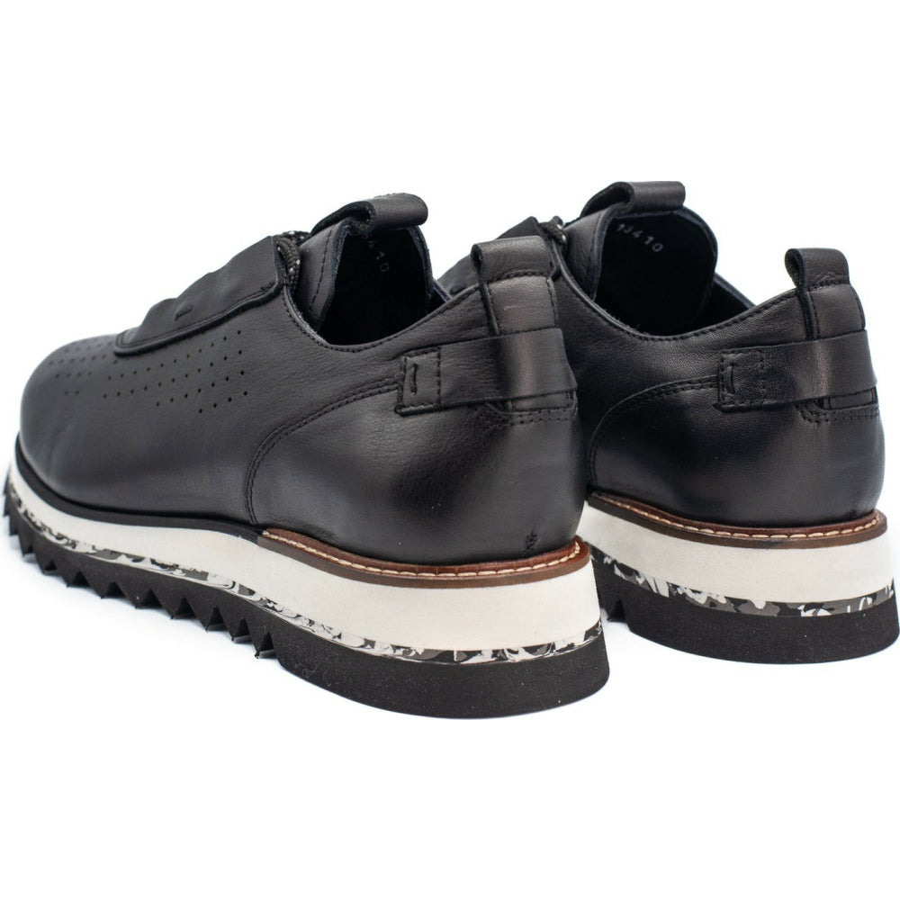 Vinci Leather The Pennsylvania Black Leather Sneaker (15410)