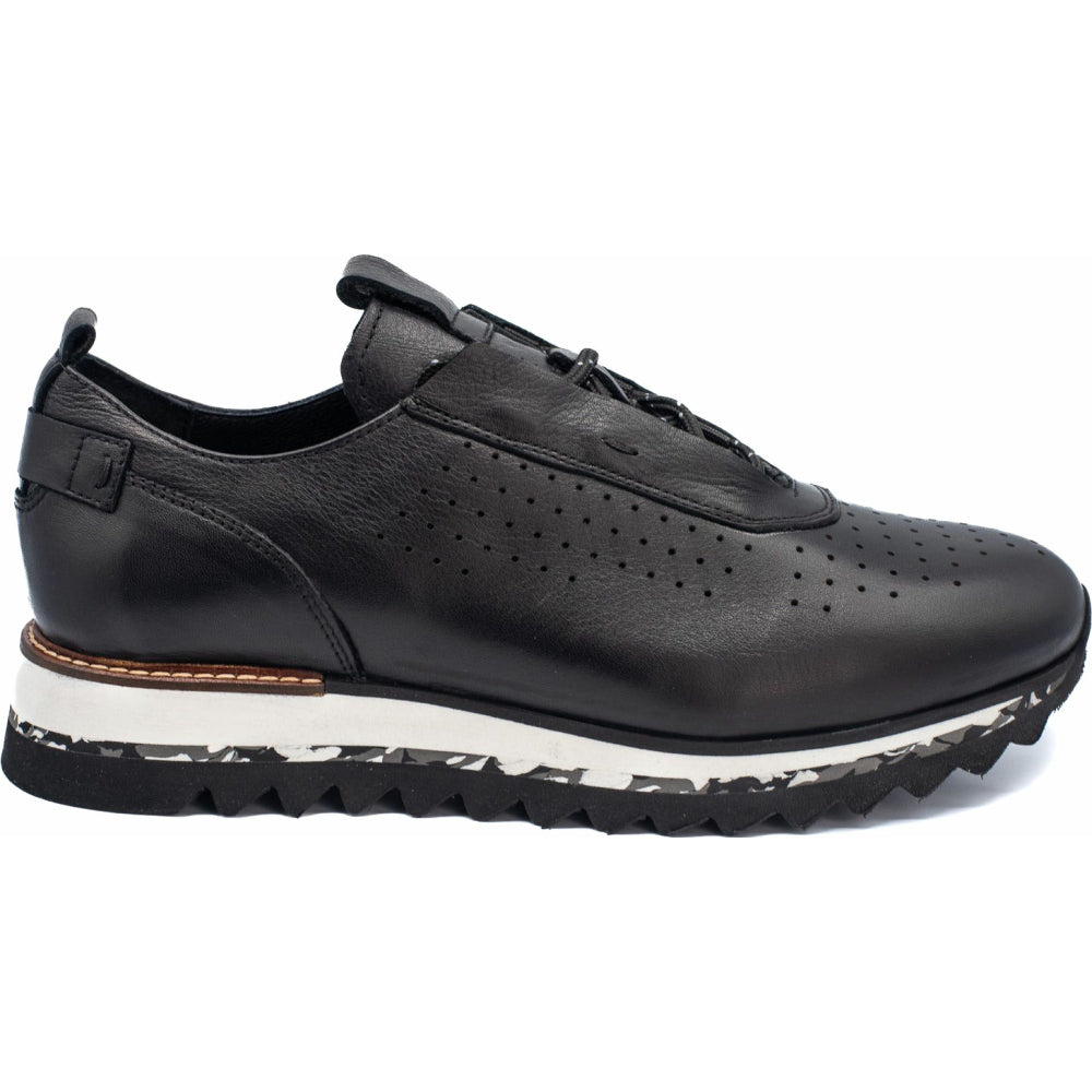 Vinci Leather The Pennsylvania Black Leather Sneaker (15410)