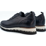 Vinci Leather The Pennsylvania Navy Blue Leather Sneaker (15410)