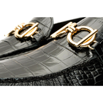 Vinci Leather The Pisa Black Leather Bit Drive Loafer Shoe (B-3265)