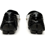 Vinci Leather The Pisa Black Leather Bit Drive Loafer Shoe (B-3265)