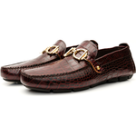 Vinci Leather The Pisa Burgundy Leather Bit Drive Loafer Shoe (3265)