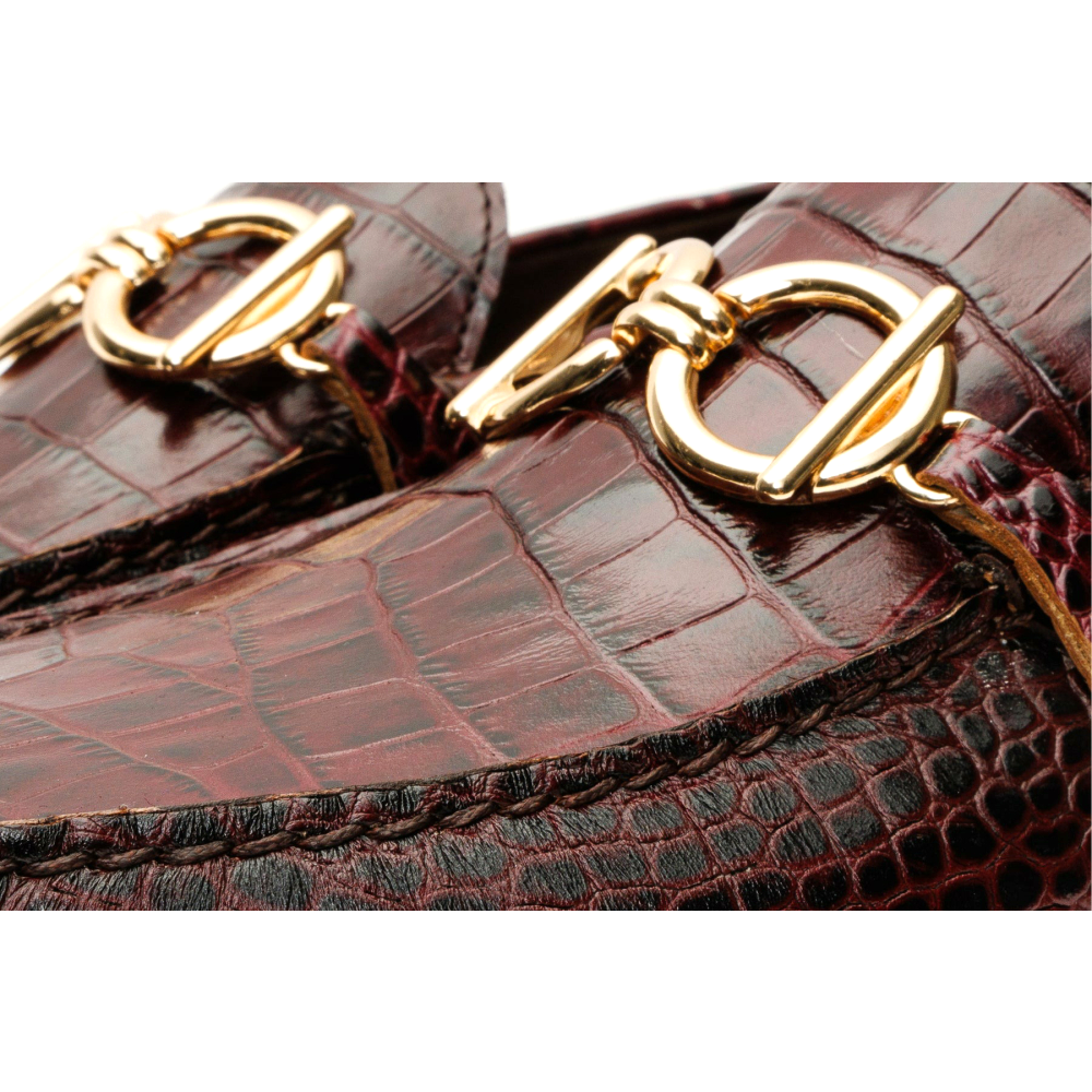 Vinci Leather The Pisa Burgundy Leather Bit Drive Loafer Shoe (3265)