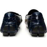 Vinci Leather The Pisa Navy Leather Bit Drive Loafer Shoe (B-3265)
