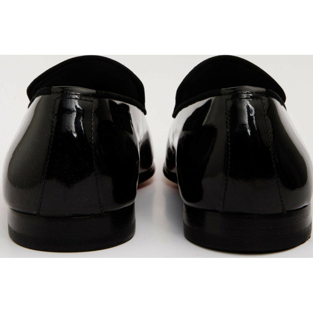 Vinci Leather The Pombe Black Patent Leather Dress Slip-on Loafer Shoe