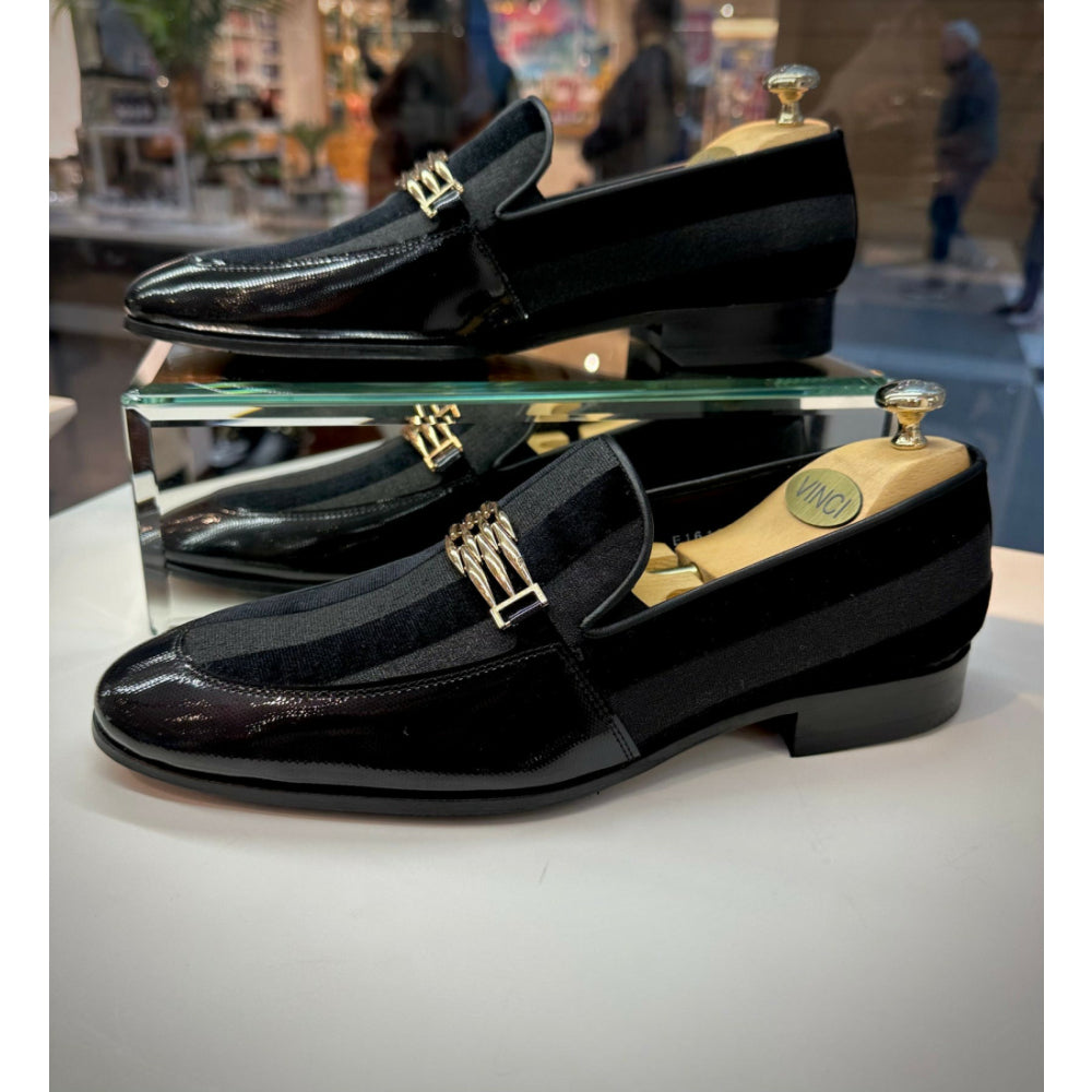 Vinci Leather The Pontalto Leather Shoe Black Bit Loafer (11613)